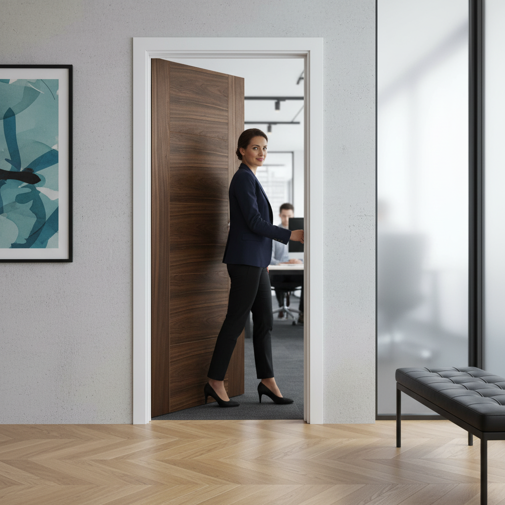 Premium Internal Walnut Fully Finished Milano Made-to-Measure Door - Custom Sizes, Elegant Design, Durable Construction