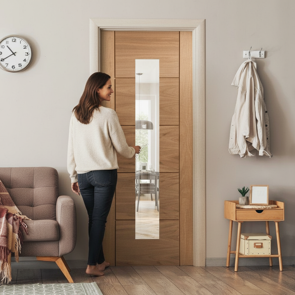 Premium Made-to-Measure Internal Oak Door with Clear Glass - Custom Sizes Available for Perfect Fit