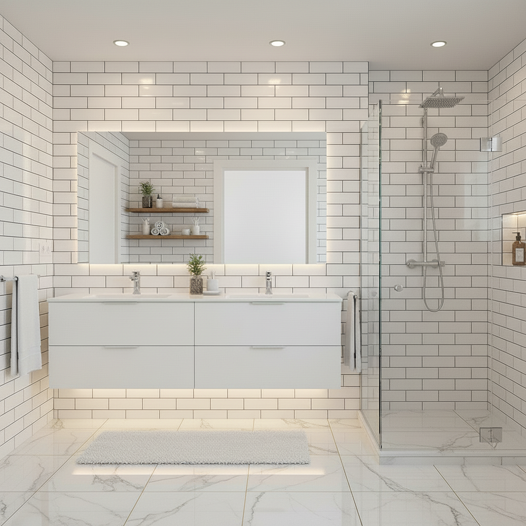 PVC Gloss Waterproof Wall Panelling - Durable, Mould-Resi...