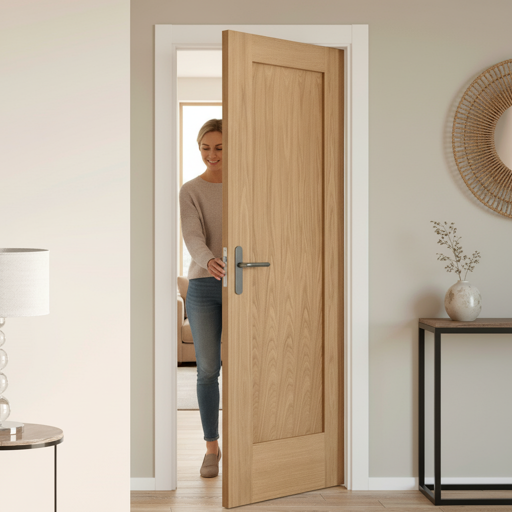 Internal Unfinished Oak Pattern 10 Door with Solid Engine...