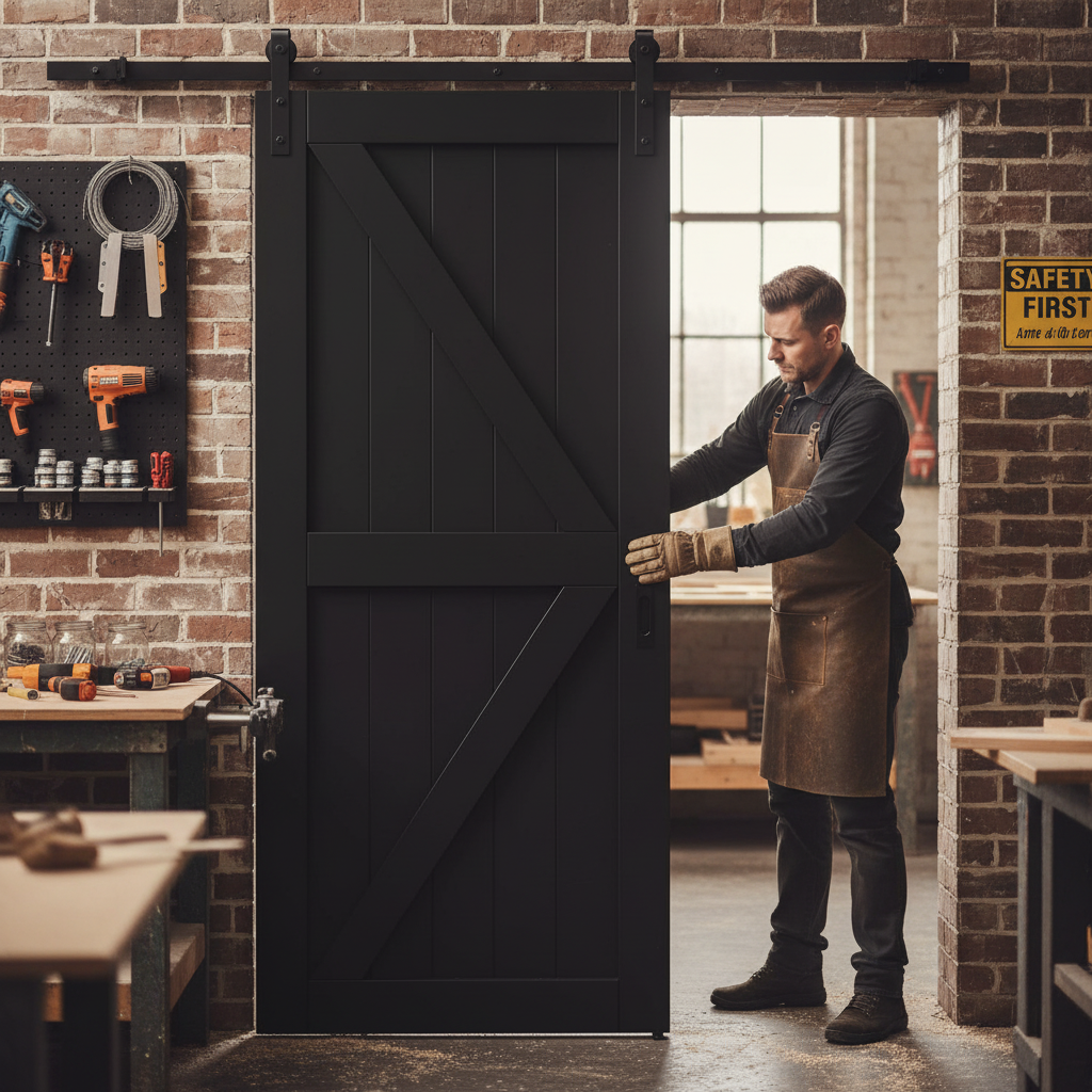 Internal Primed Z Brace Sliding Barn Door - Stylish Black...