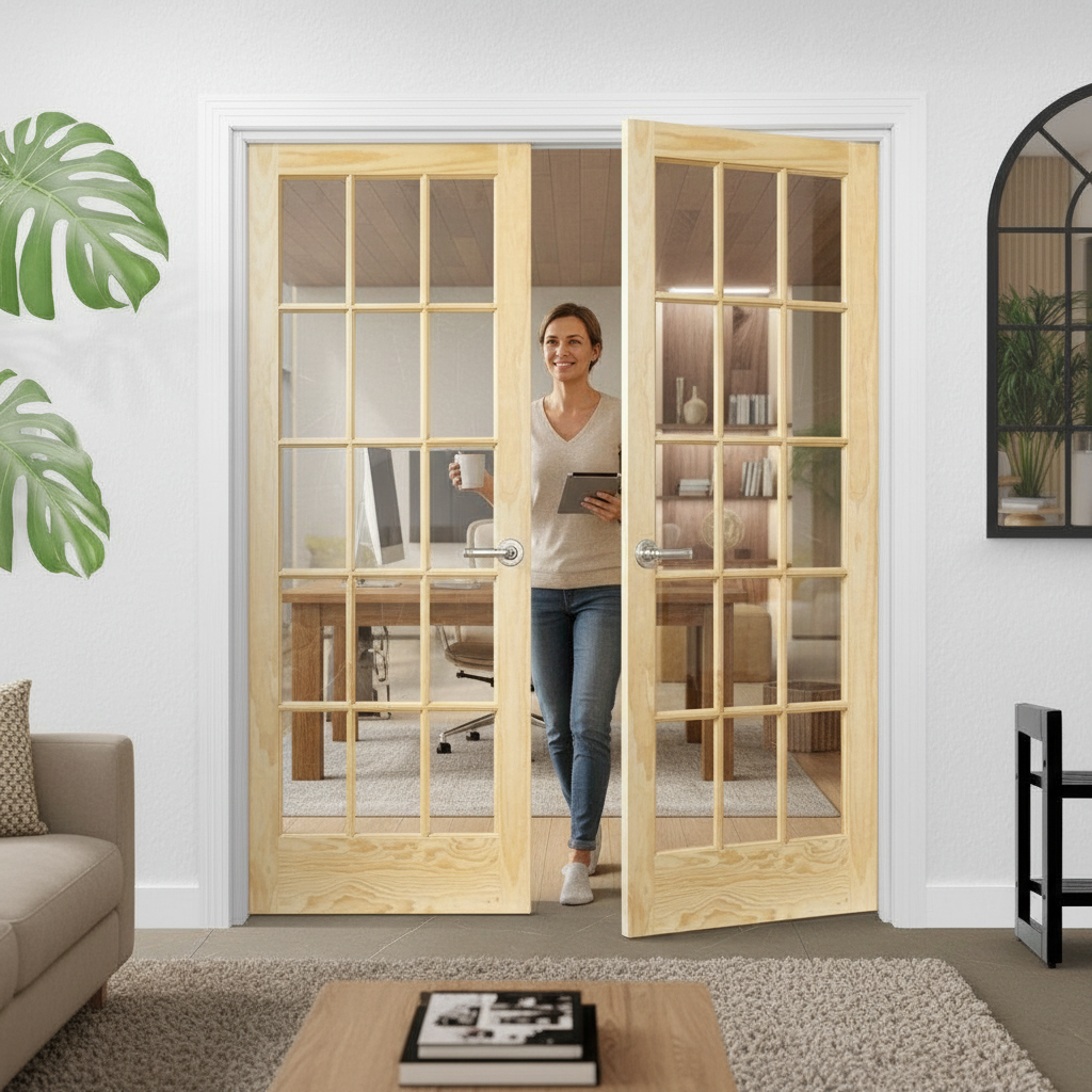 Internal Clear Pine Unfinished Pair Door