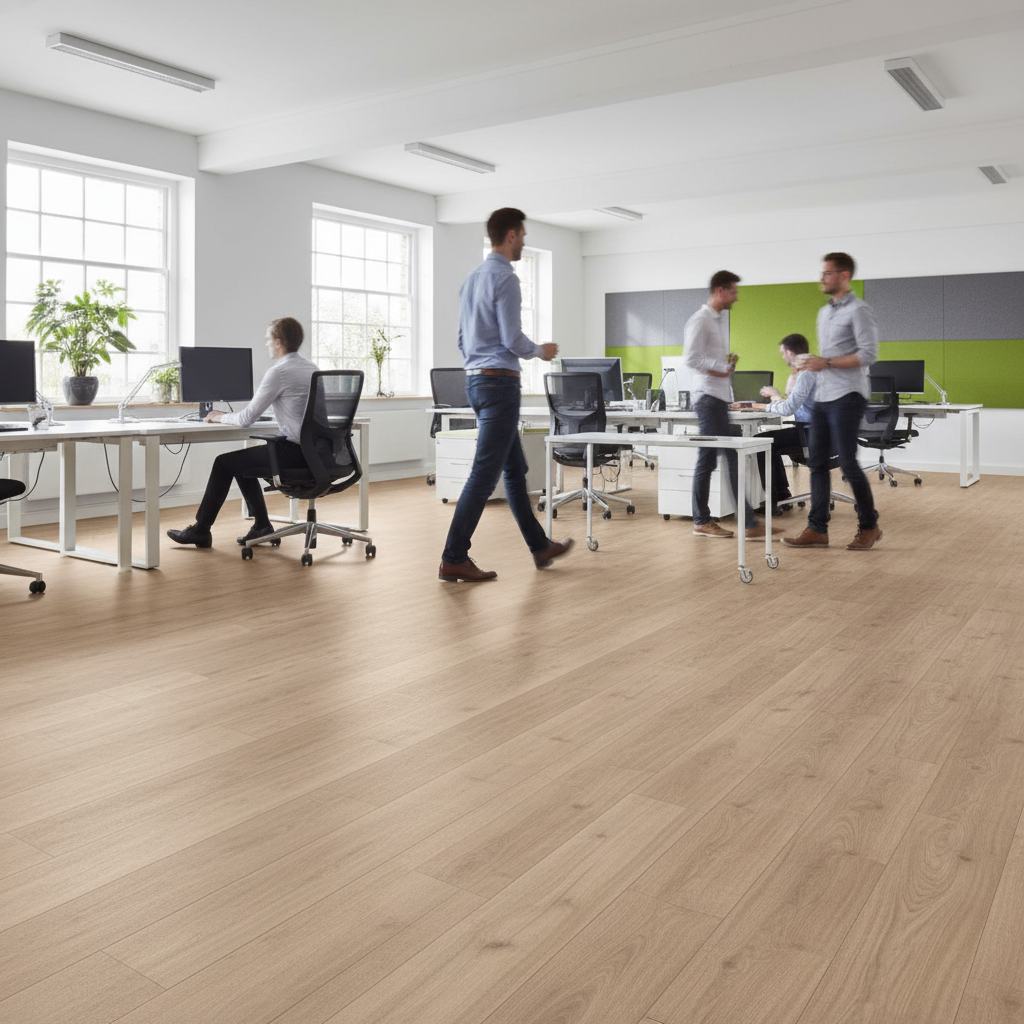 8mm Embossed Laminate Flooring in Khaki Oak - Durable Wat...