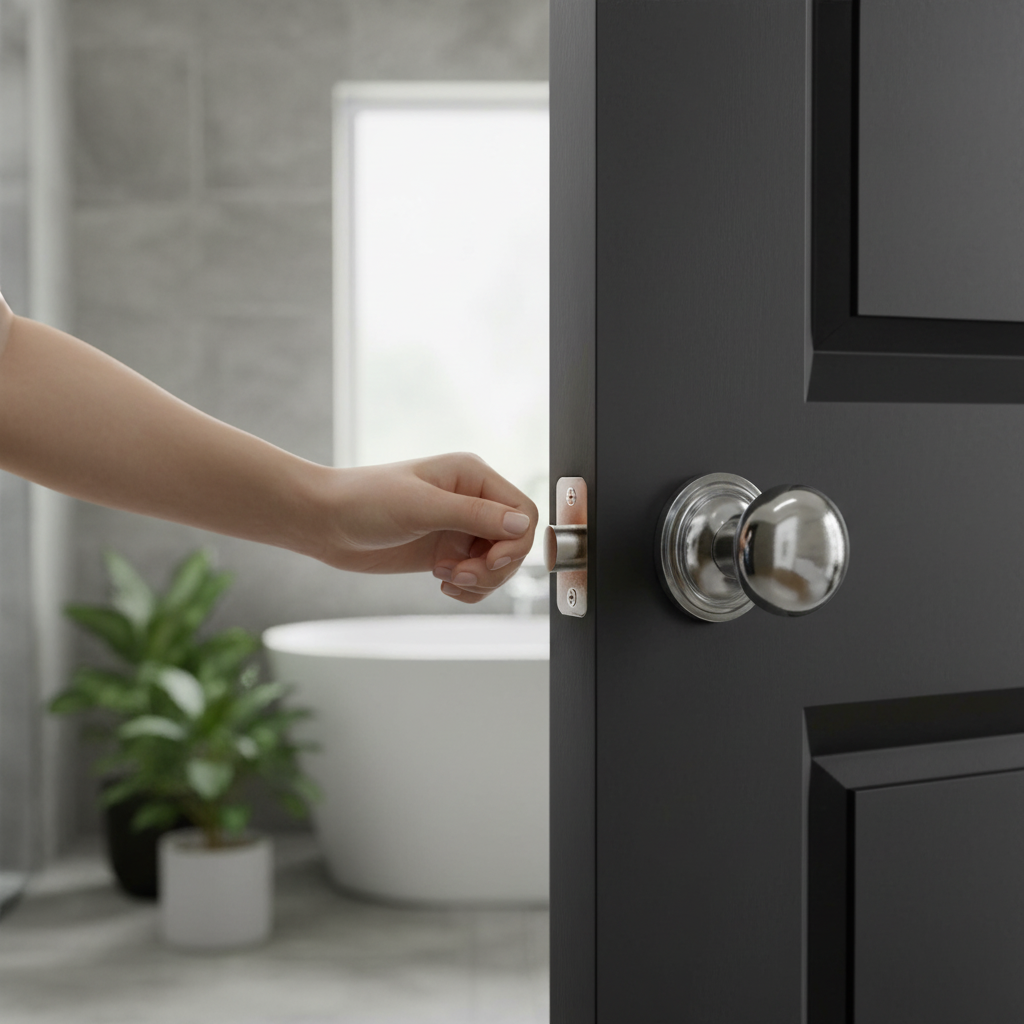 Mushroom Mortice Bathroom Door Knob Set with Polished Chr...