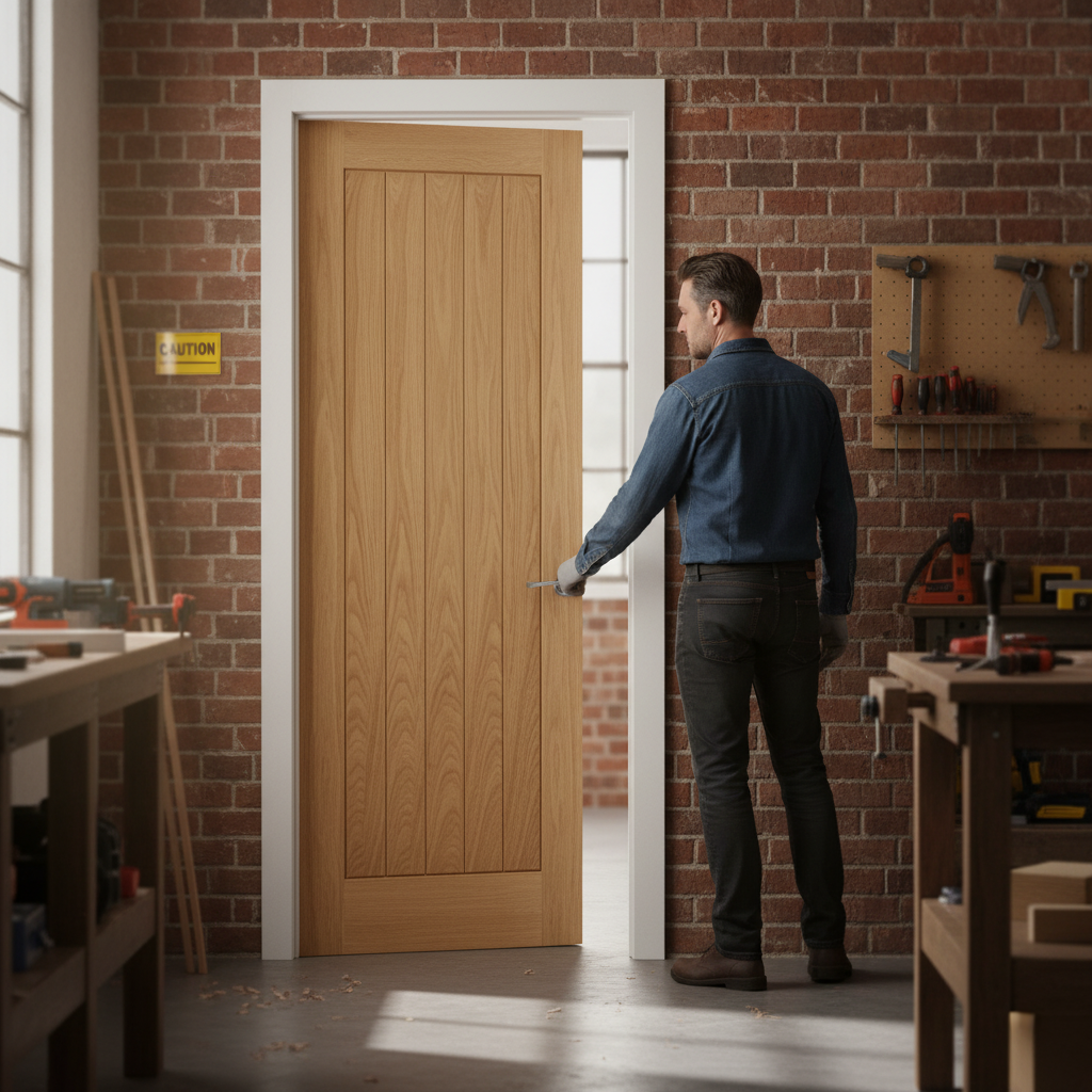 Premium Fully Finished Internal Cottage Door with Solid Core and Engineered Oak Veneer for Elegant Home Interiors