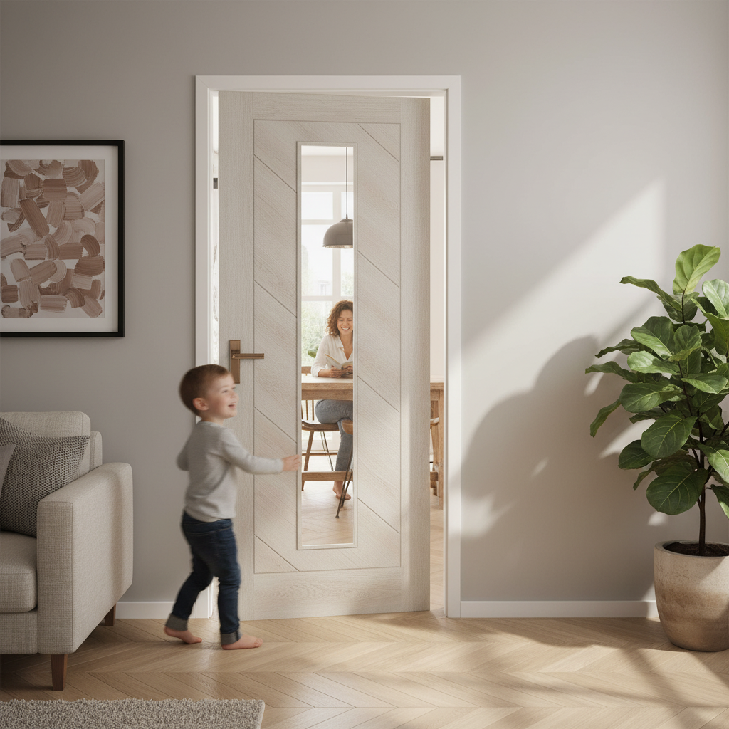 Fully Finished Internal Laminate Clear Glass Door