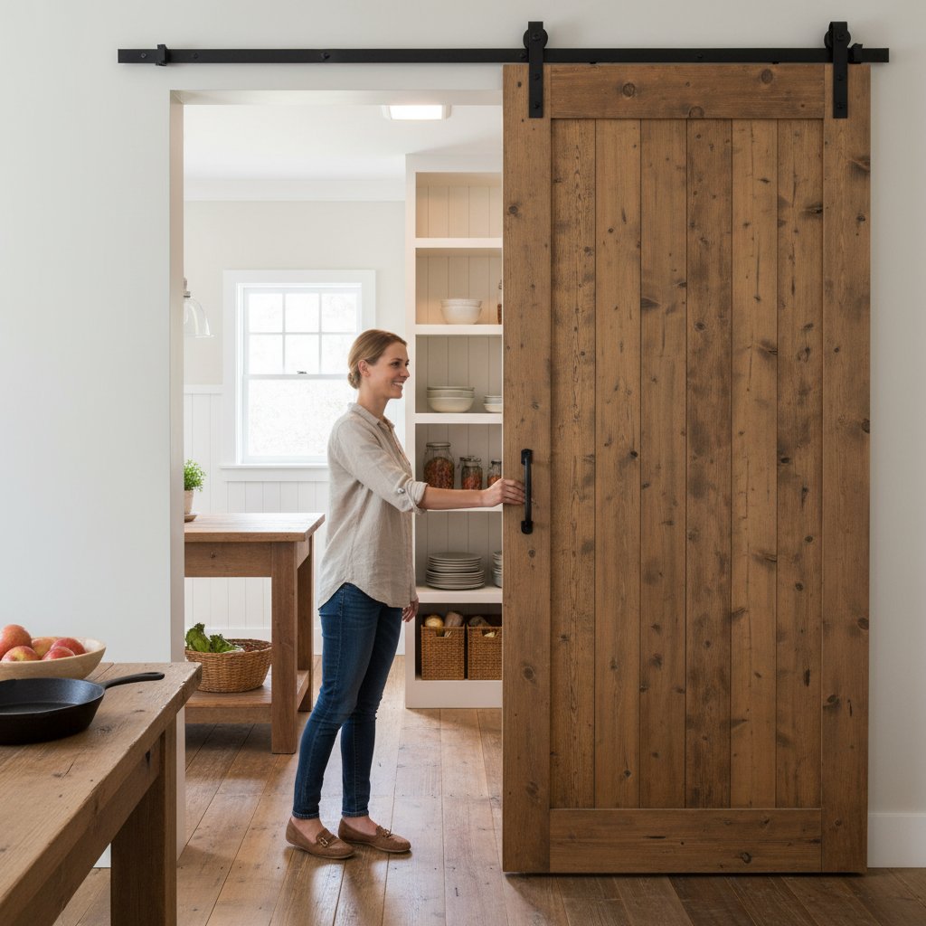 Matt Black 1.98m Top Hung Sliding Barn Door Track