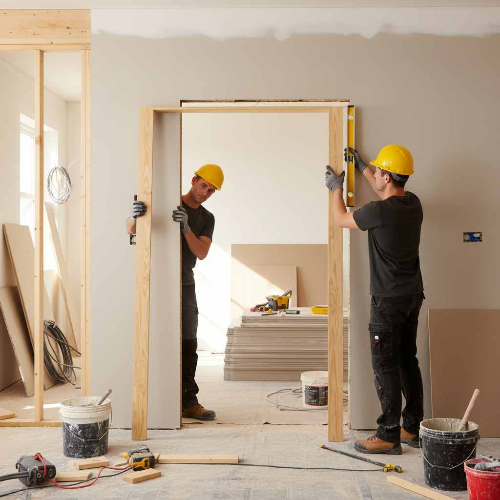 Softwood Internal Pair Door Lining - Customizable Frame f...