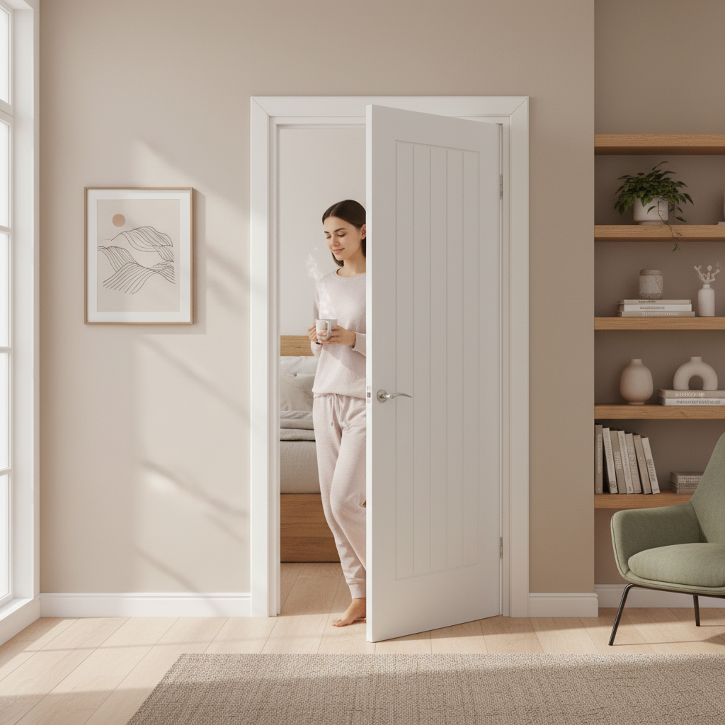 Internal White Cottage Door with Semi-Solid Core