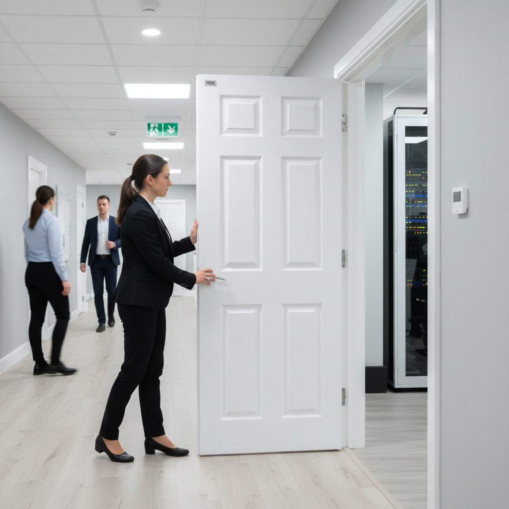 Premium Internal Moulded Lifestyle Textured Fire Door with 6 Panels, FD30 Fire Rating, and Double Primed Finish for Safety