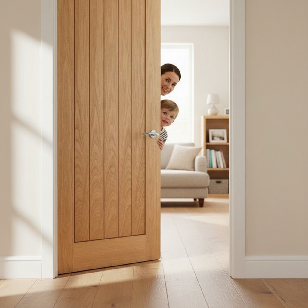 Premium Fully Finished Internal Cottage Door with Solid Core and Engineered Oak Veneer for Elegant Home Interiors
