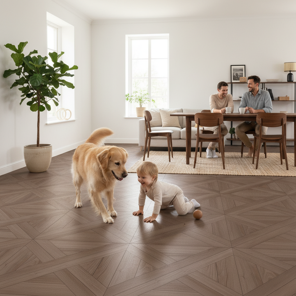 6.5mm Embossed UV Coated Rigid Core Vinyl Flooring
