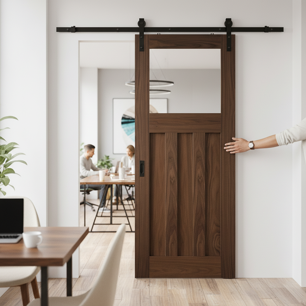 Internal Sliding Door with Clear Glass Panel