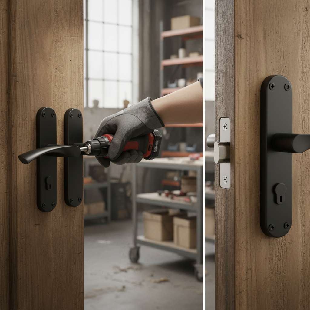 Lever on Backplate Handle Set with Black Matt Finish