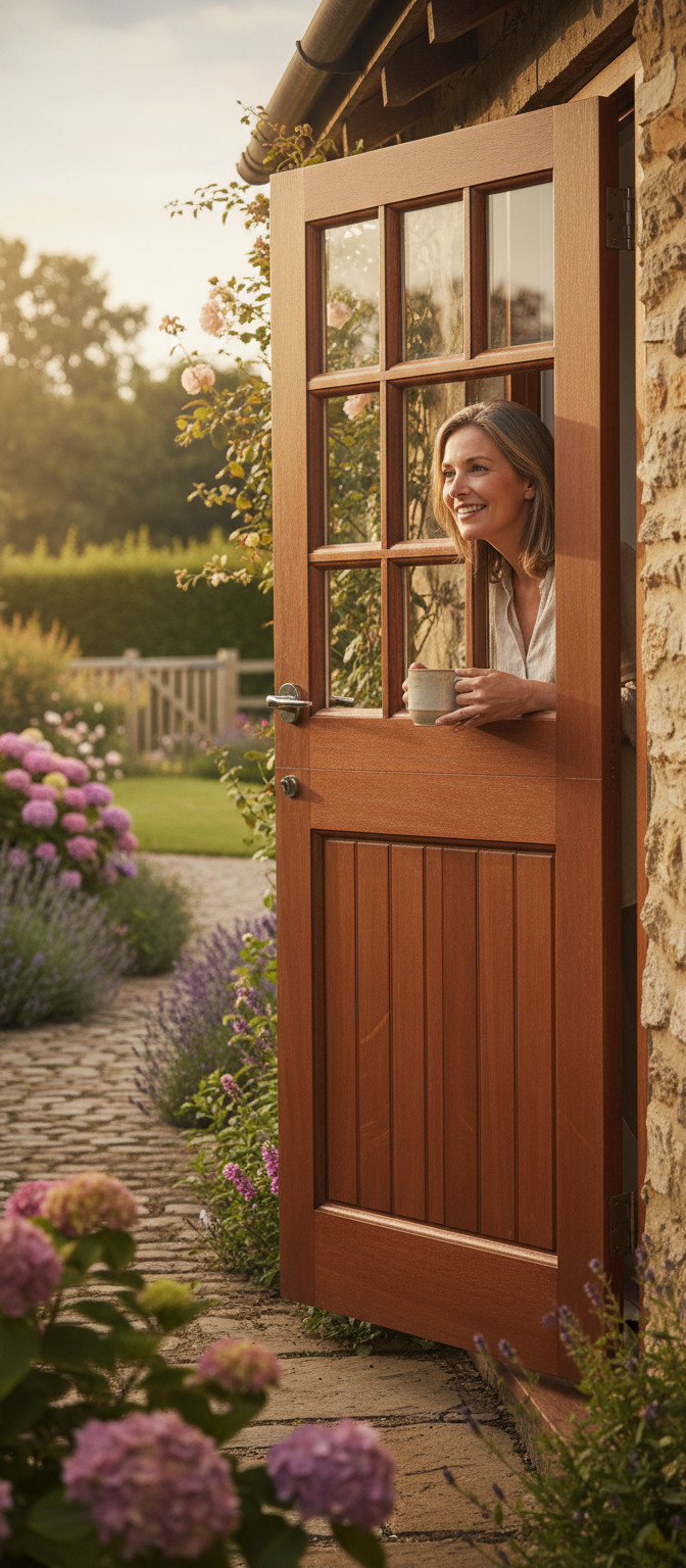 Premium 9 Light Unglazed Hardwood Door - Double Glazed Unit Compatible with 16mm Opening