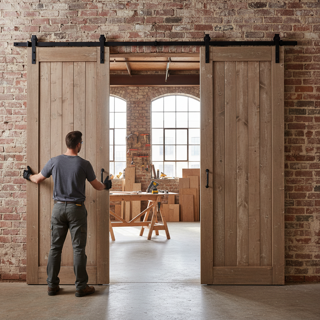 Heavy Duty Top Hung Sliding Barn Door Track - Matt Black ...