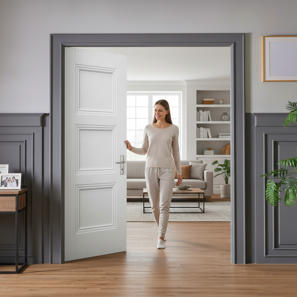 Internal White Primed Elegance Pair Door Set - Sleek Mini...