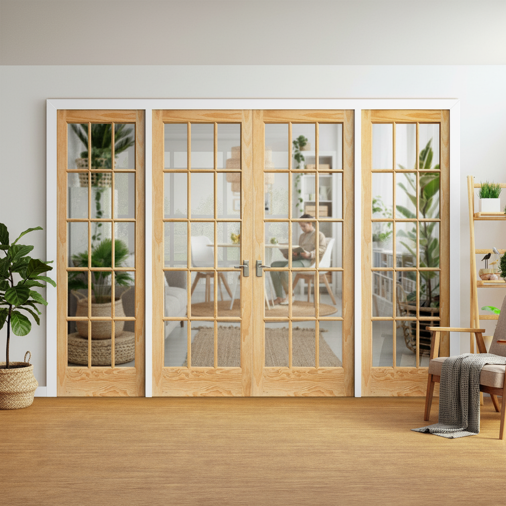 Internal Clear Pine Unfinished Room Divider Set