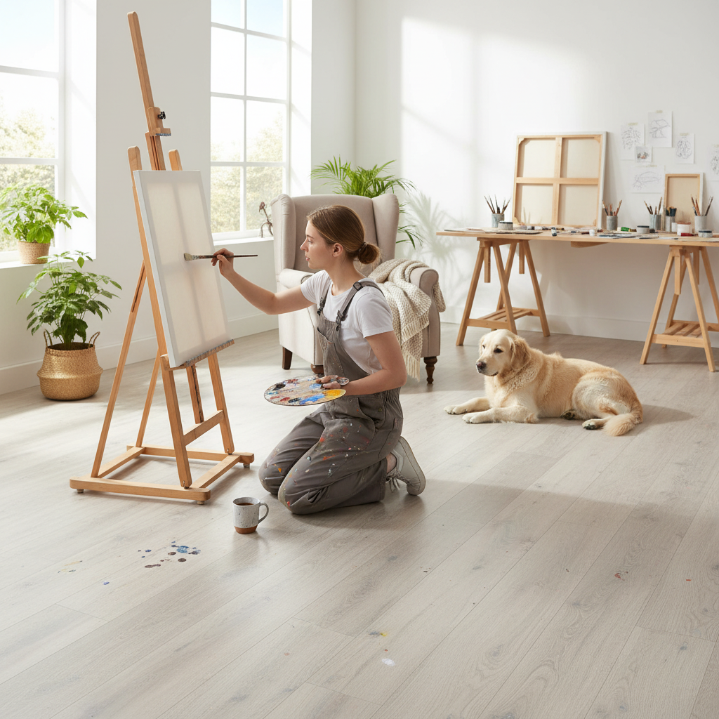 8mm Water-Resistant Laminate Flooring in Colorado Grey Oa...