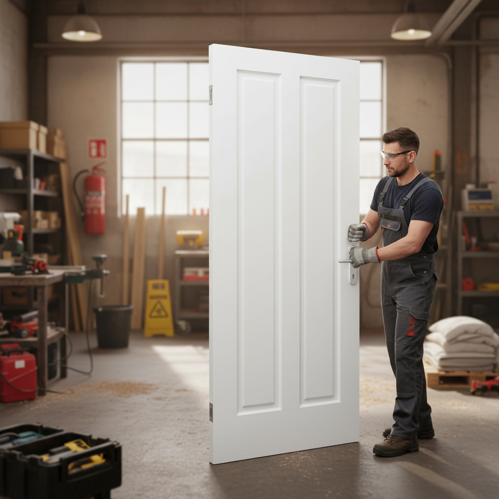 Premium Internal White FD30 Fire Door - Two Panel Design, Engineered Core, Ready for Finish