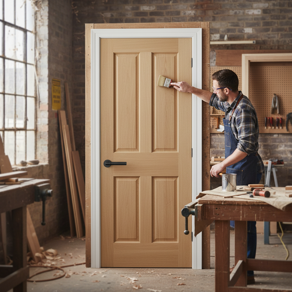 Unfinished Traditional Victorian 4 Panel Internal Oak Door