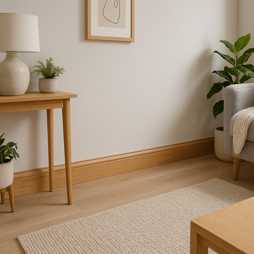 Fully Finished Oak Grooved Shaker Skirting Board - 2.4m Length