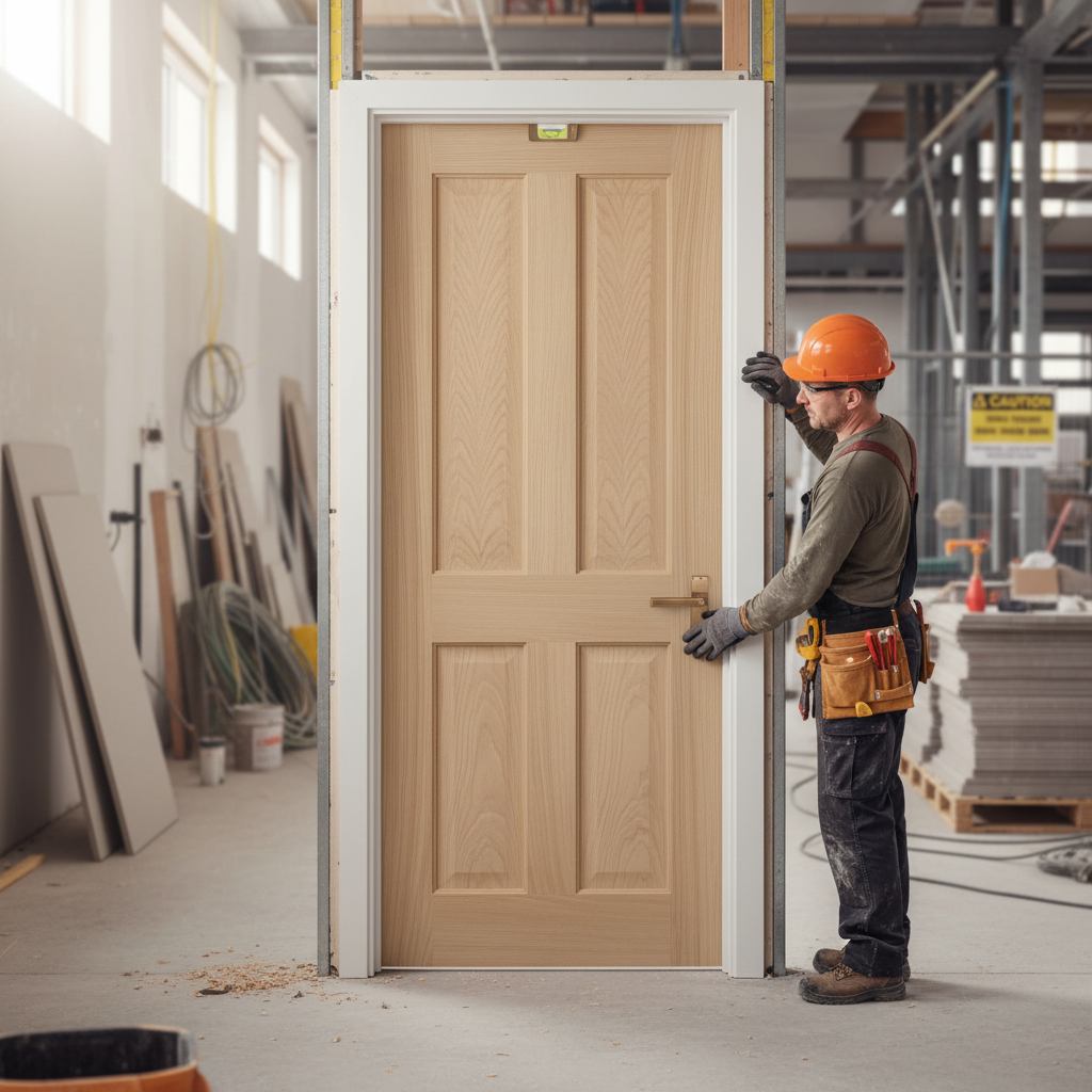 Premium Fully Finished Internal 4 Panel Fire Door with 30-Minute Fire Resistance for Enhanced Safety and Style