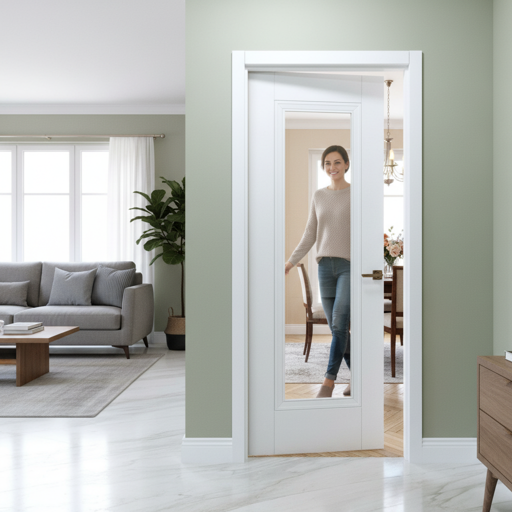 Premium Made-to-Measure Internal Door with Clear Glass Panel - Custom Sizes for Perfect Fit