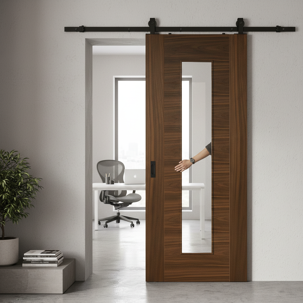 Fully Finished Milano 1 Light Clear Glass Sliding Door wi...