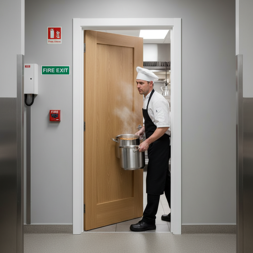 Premium Made-to-Measure FD30 Fire Door with Unfinished Oak Finish, Custom Sizing, and 30 Minutes Fire Resistance