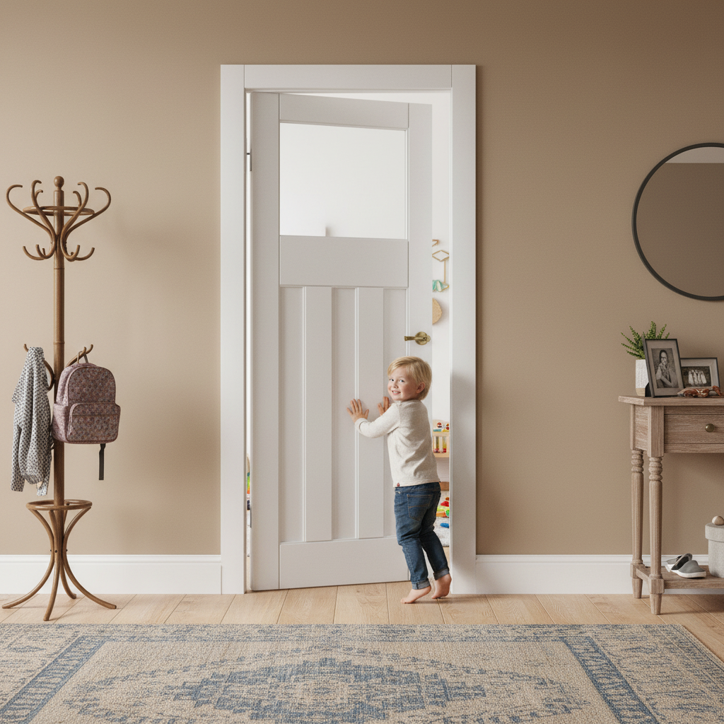 White Internal Primed 3 Panel Deco Door - Classic Design,...