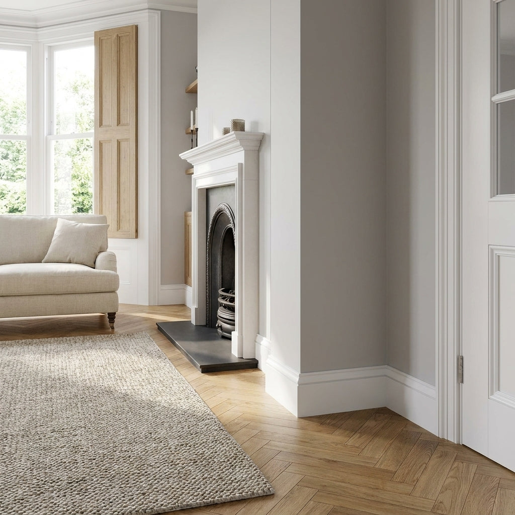 Grooved White Primed Skirting Board 2400mm x 125mm x 18mm