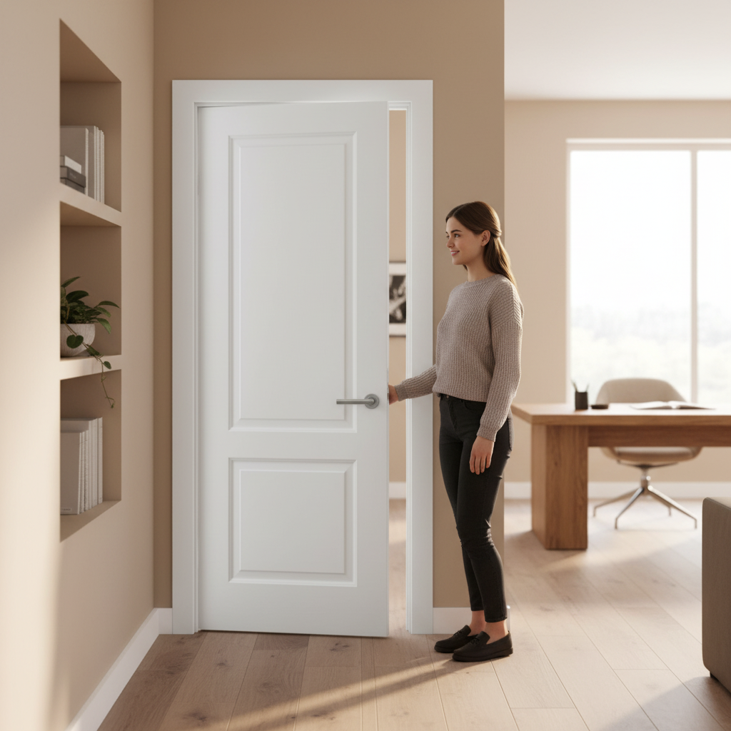 White Internal Moulded Smooth 2 Panel Door - Ready