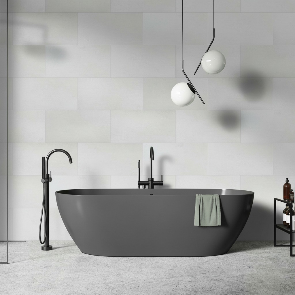 Light Grey Concrete Wall Panelling with UV Resistant Coat...