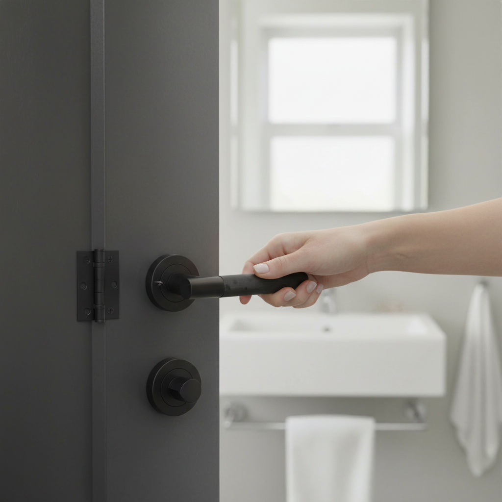 Round Rose Lever Door Bathroom Handle Set