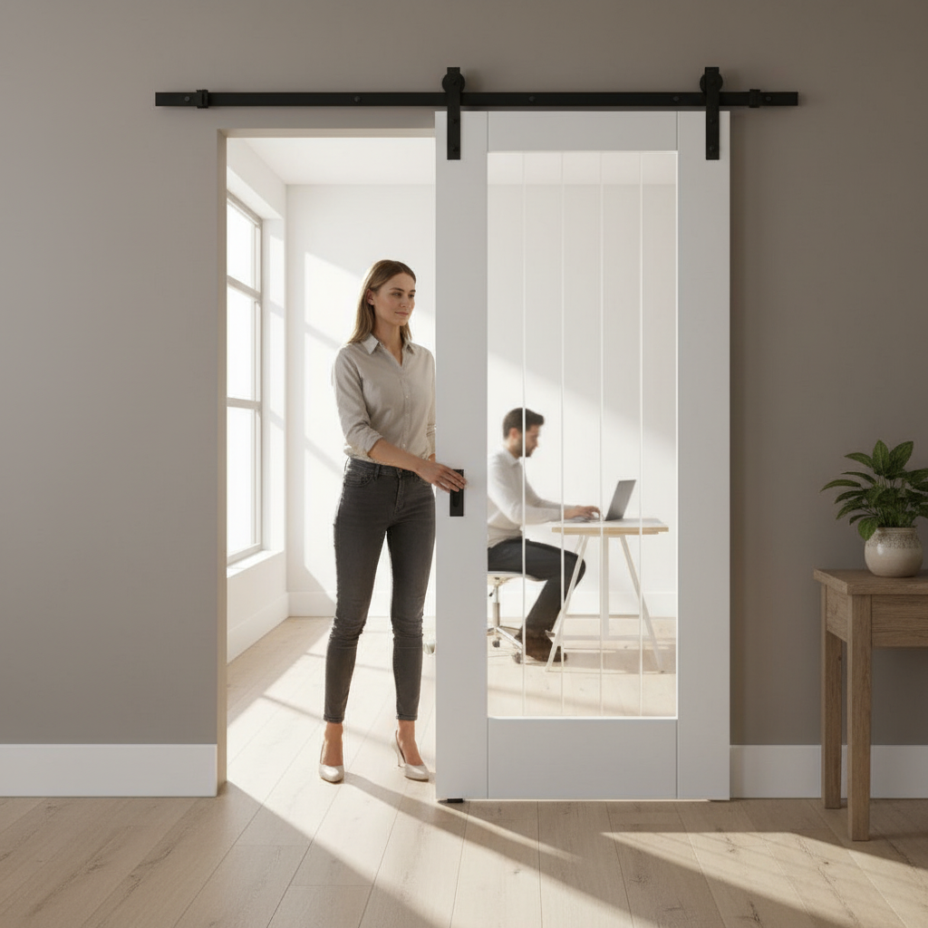 White Internal Primed Cottage Sliding Door