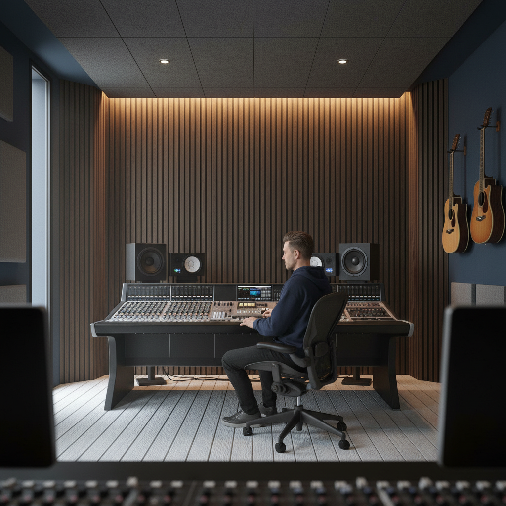 Walnut Acoustic Slat Wall Panelling