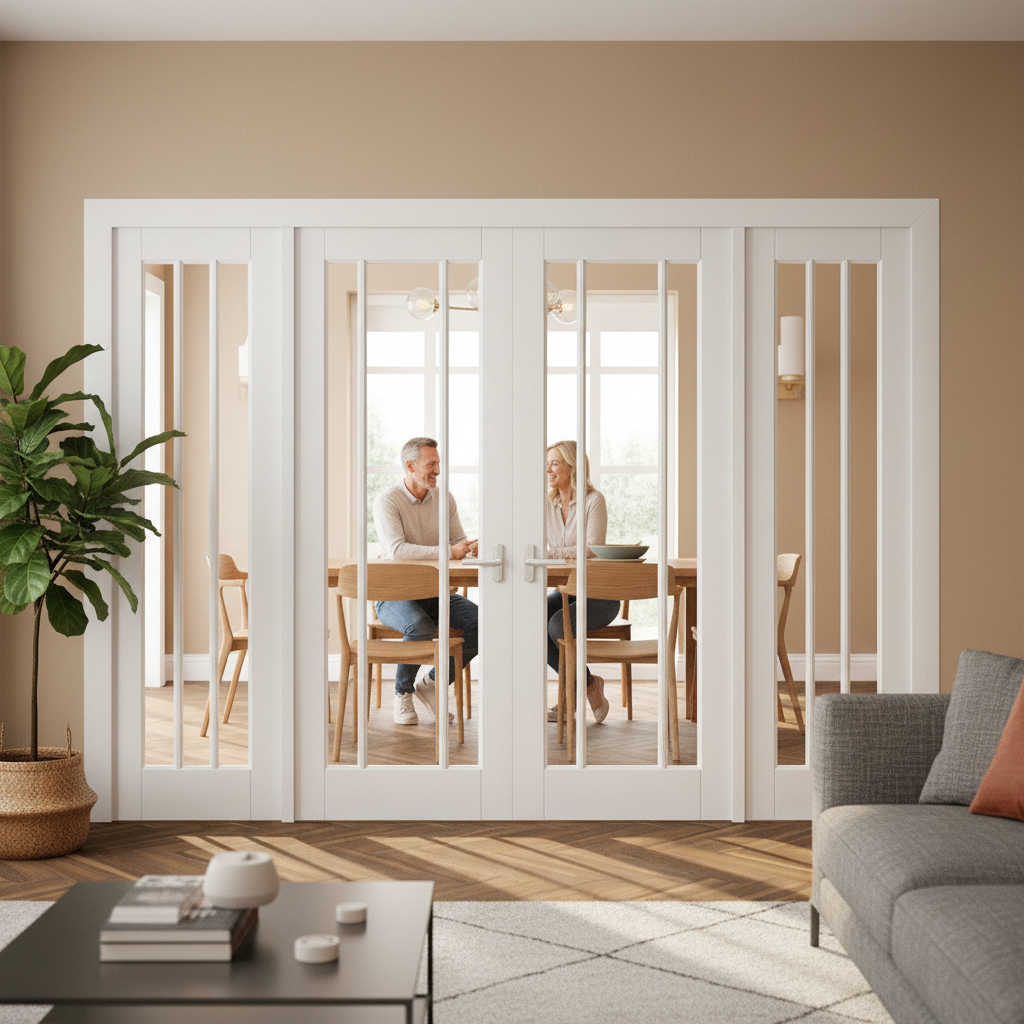 Internal Room Divider Set with 3L Clear Glass Panels