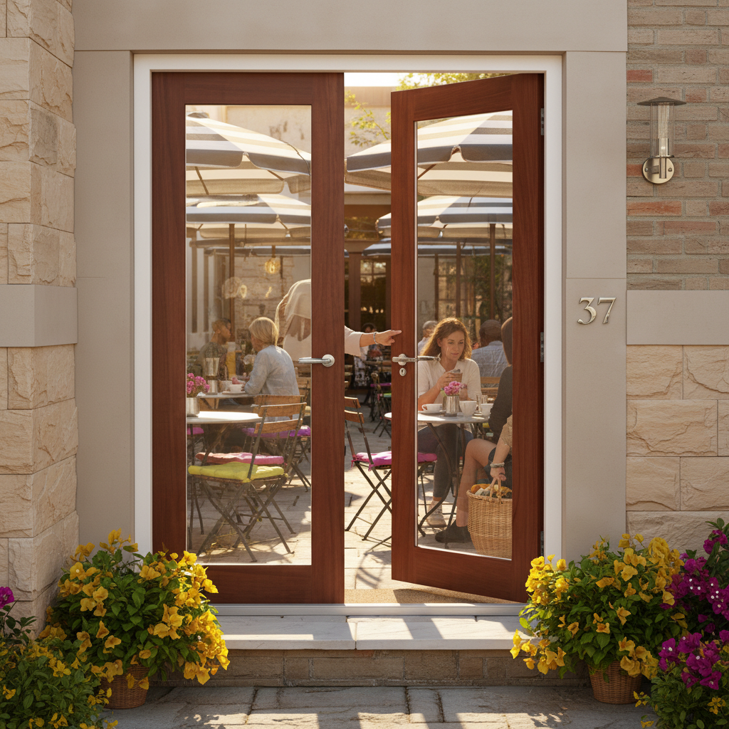 Premium External Unglazed French Pair Doors - Laminated Timber Construction for Paint or Stain Finish