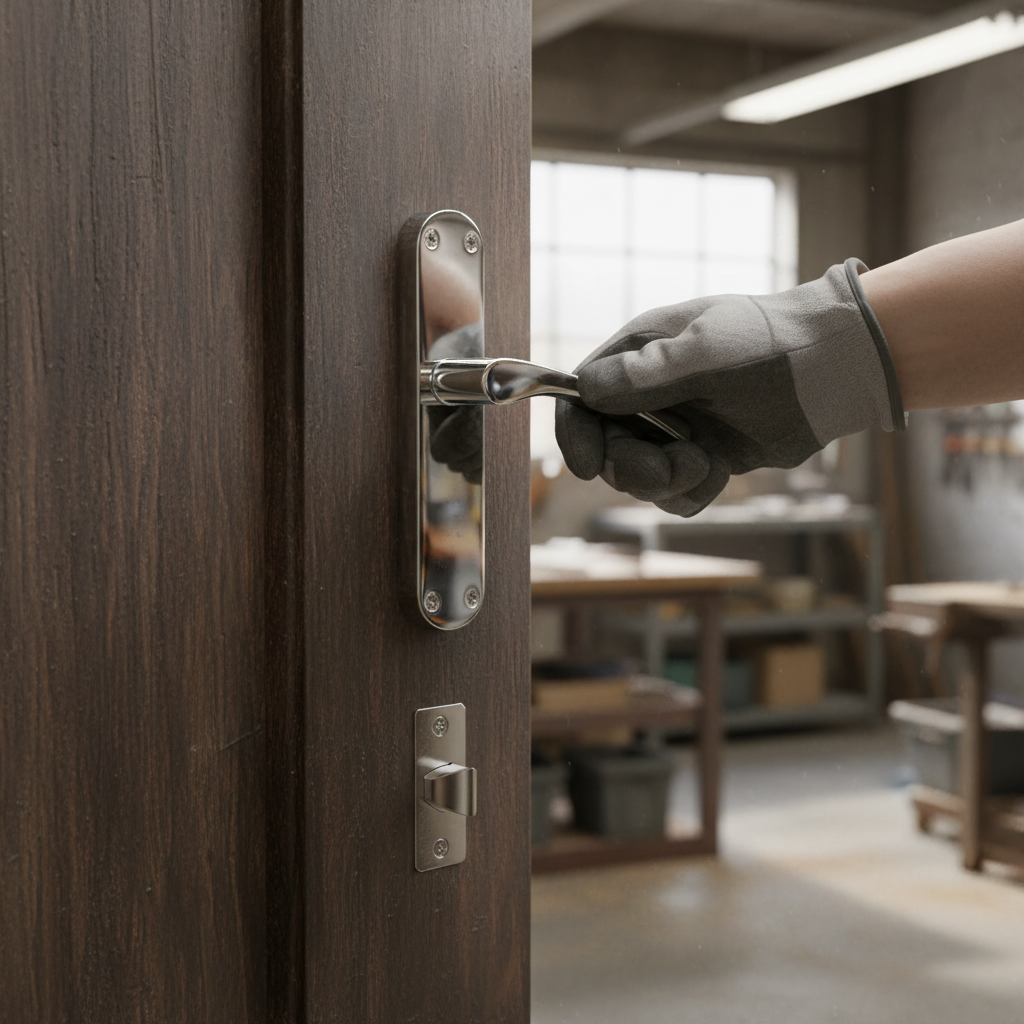Premium Polished Chrome Lever on Backplate Door Handle Set with Nickel Latch and Matching Hinges for Modern Elegance