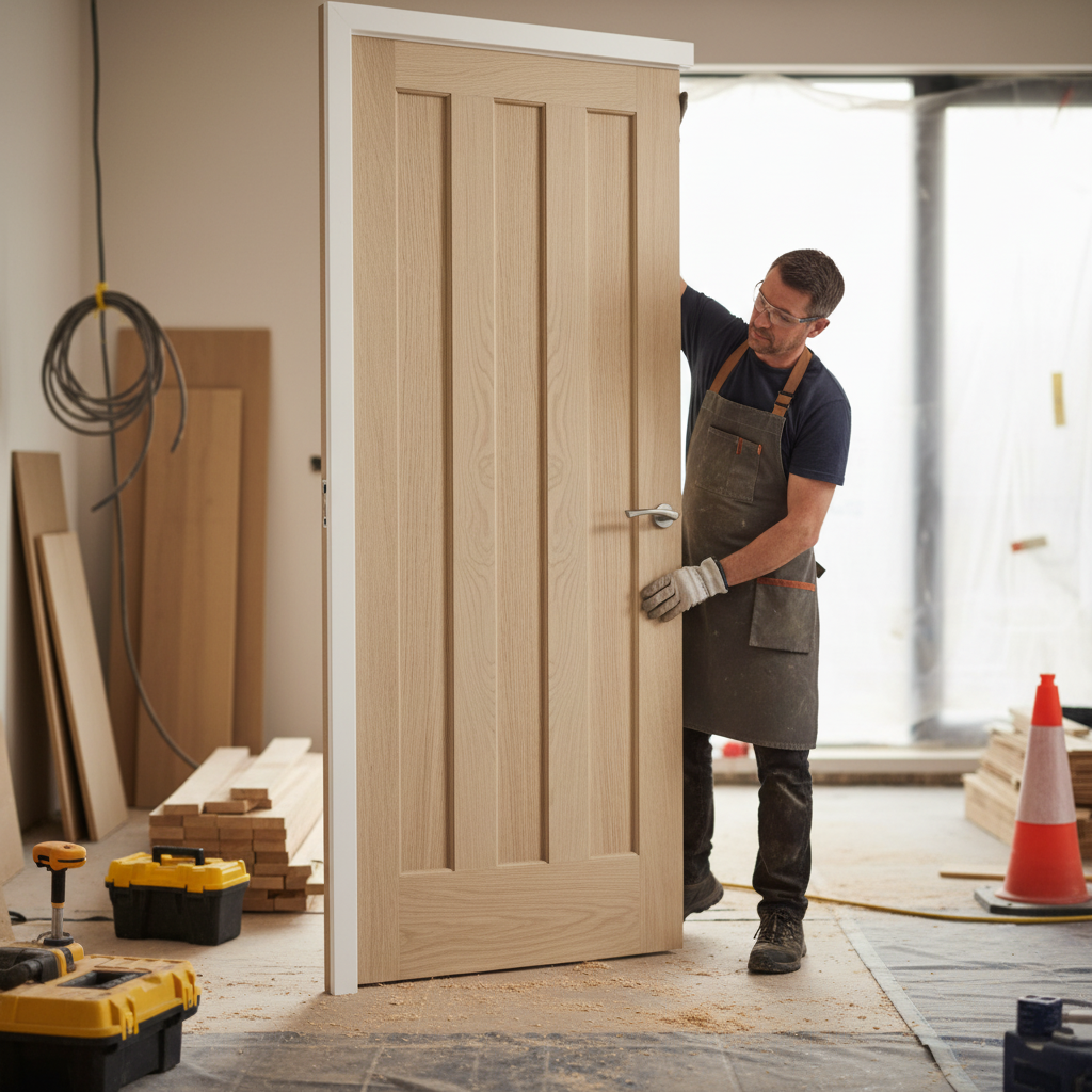 Premium Unfinished Internal 3 Panel Fire Door with FD30 Fire Resistance and Solid Core for Enhanced Safety and Style