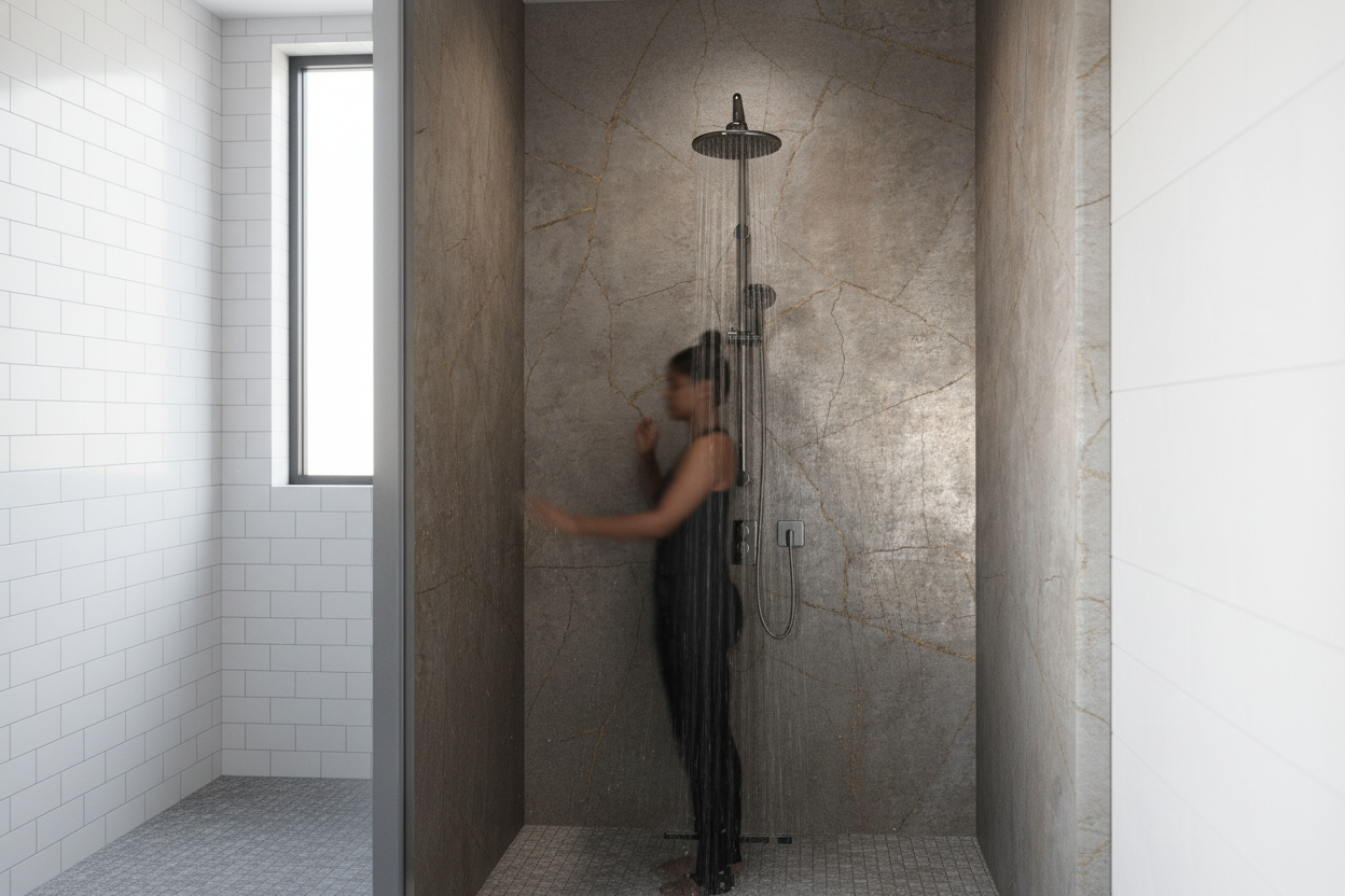 Postformed Waterproof Wall Panelling with Stunning Gold S...