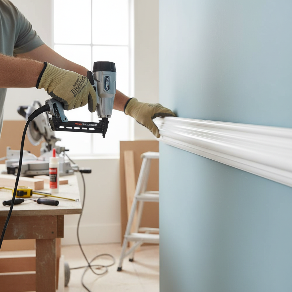 Contemporary White Painted Dado Rail 2.4m Long, 27mm Thic...