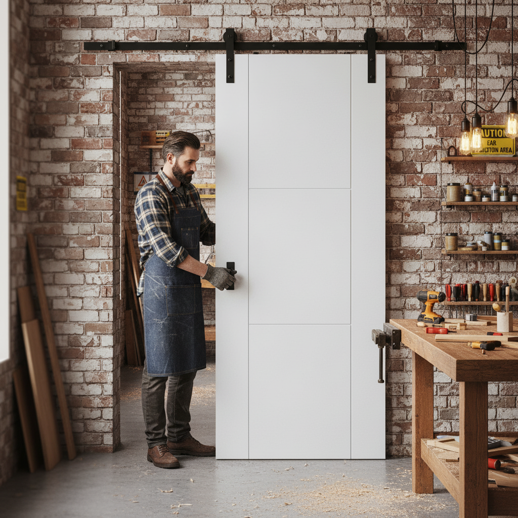 Internal White Primed 3 Panel Sliding Door Set