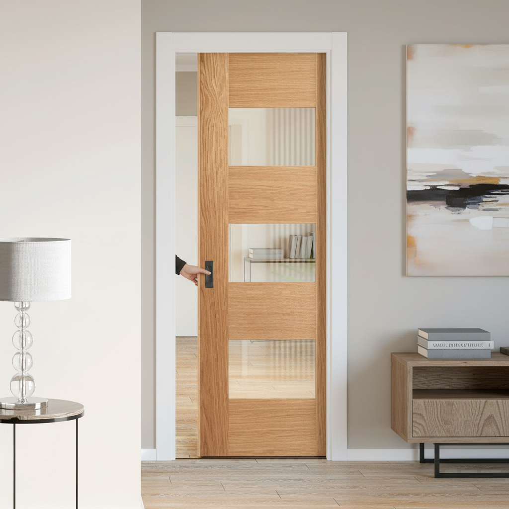 Fully Finished Internal Pocket Door Set with 7 Panels