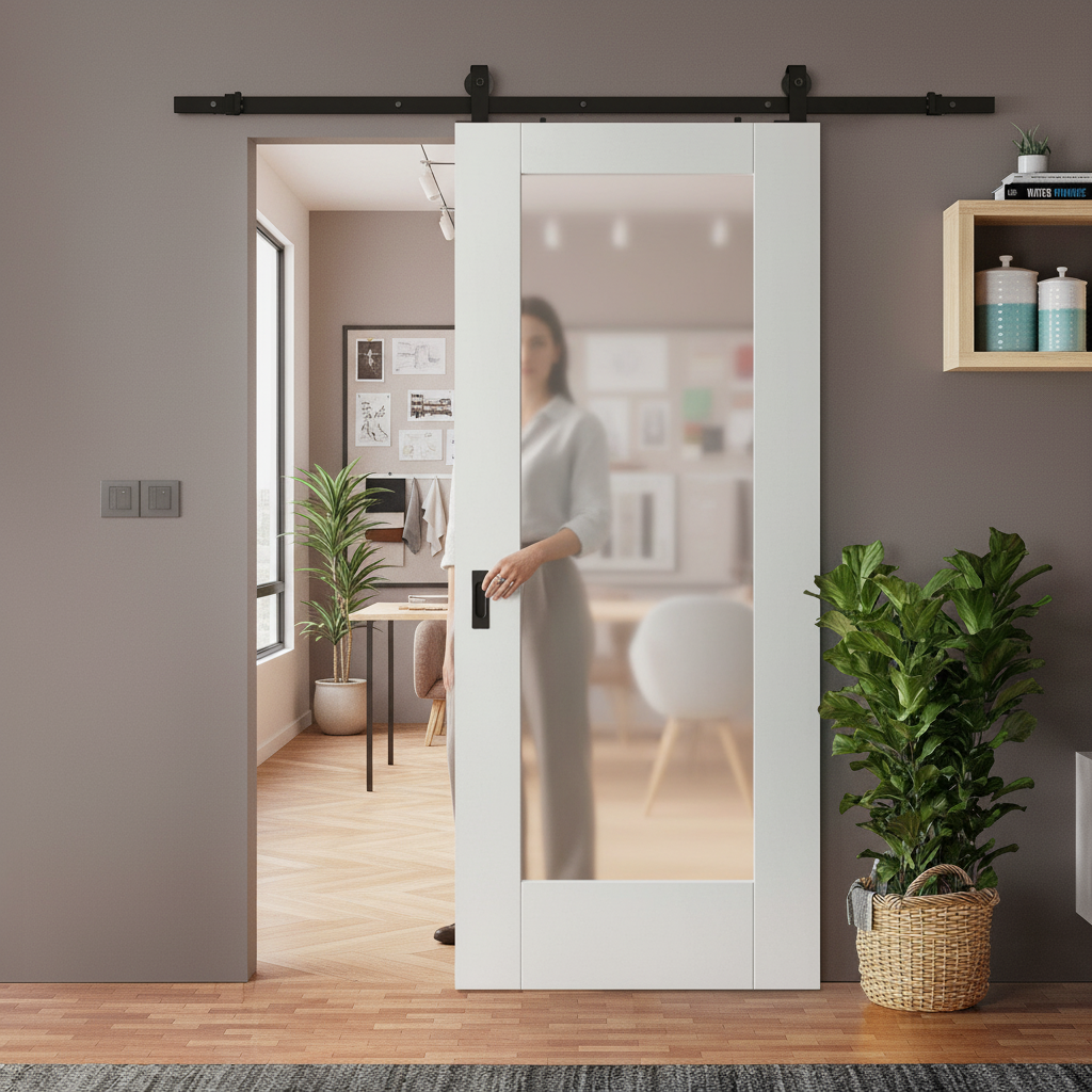Internal Sliding Door with Obscure Glass Panel