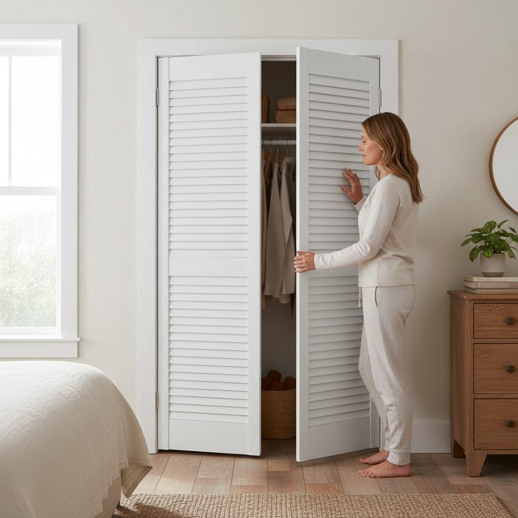28mm White Painted Open Louvre Door