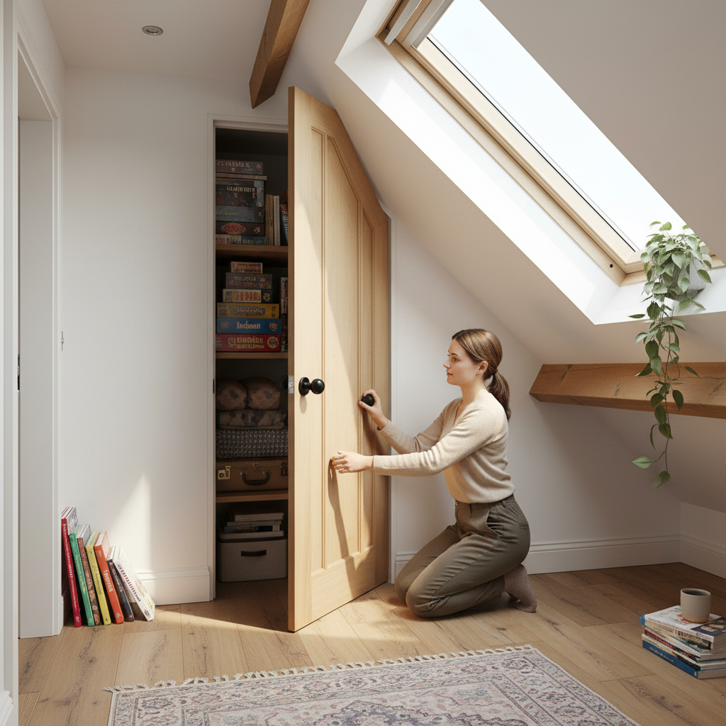 Oak Internal Unfinished Angled Under-Stair Made-to-Measur...