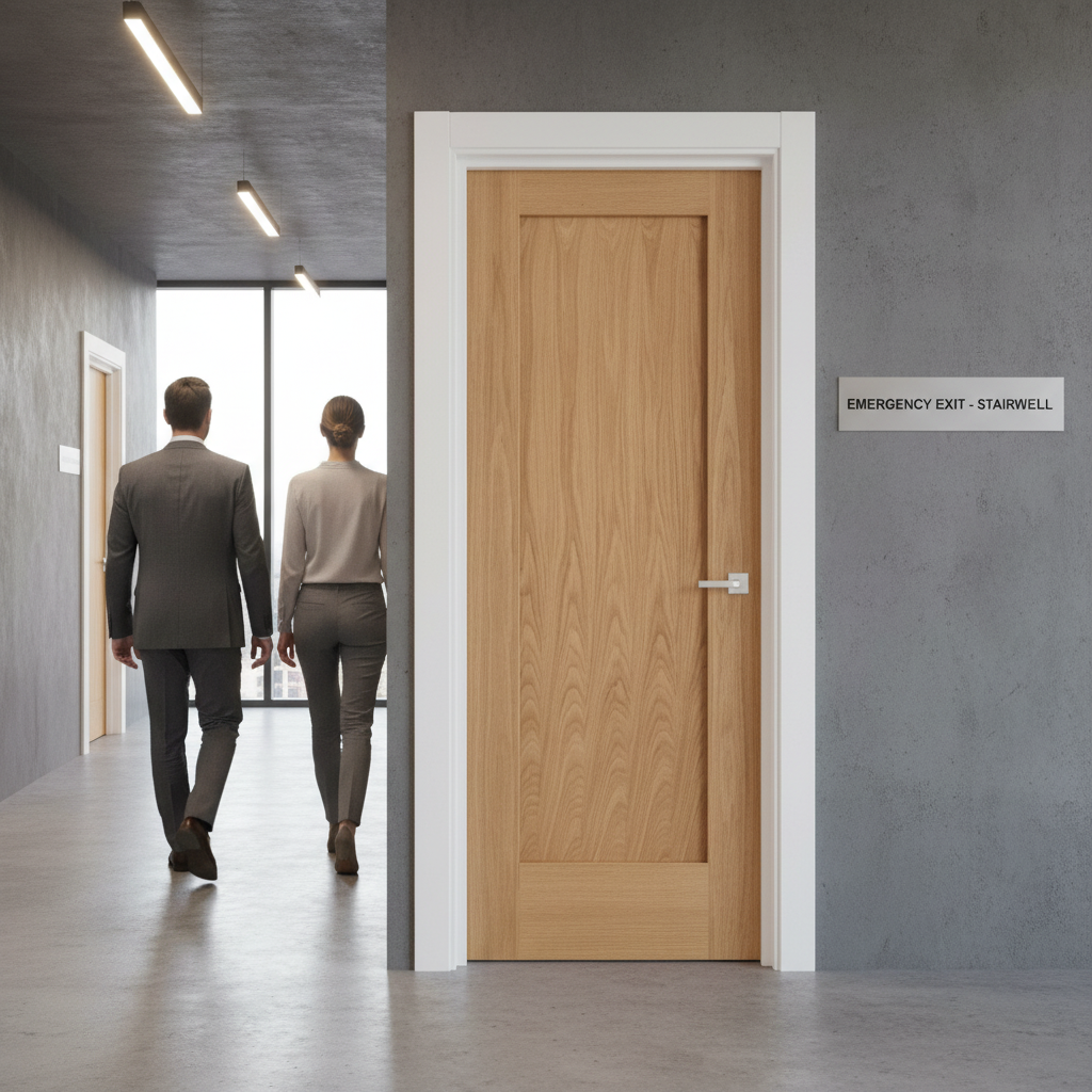 Premium Made-to-Measure FD30 Fire Door with Real Oak Veneer and 30 Minutes Fire Resistance