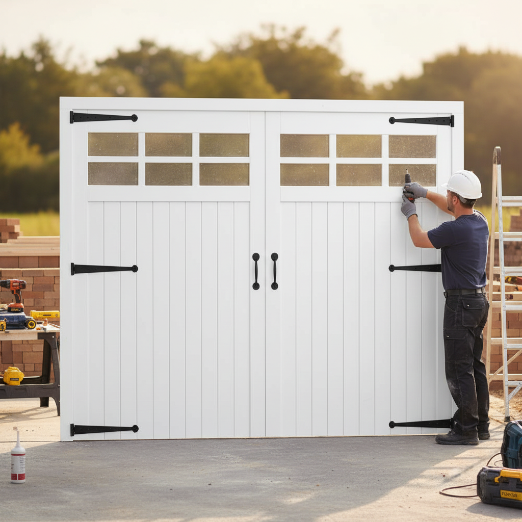 White Painted Composite Garage Door